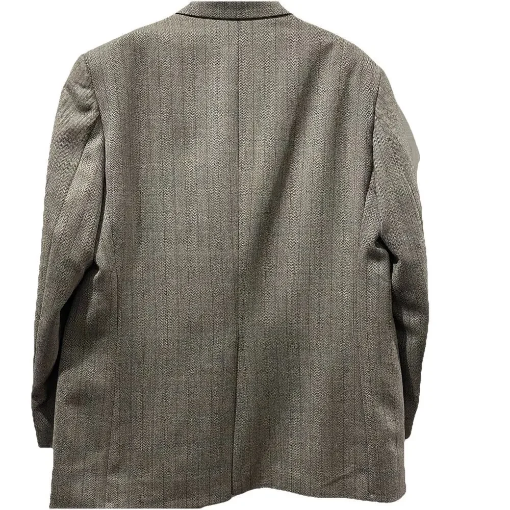 Lauren Ralph Lauren‎ Herringbone Blazer Jacket 42R Brown Sport Coat Suit Preppy